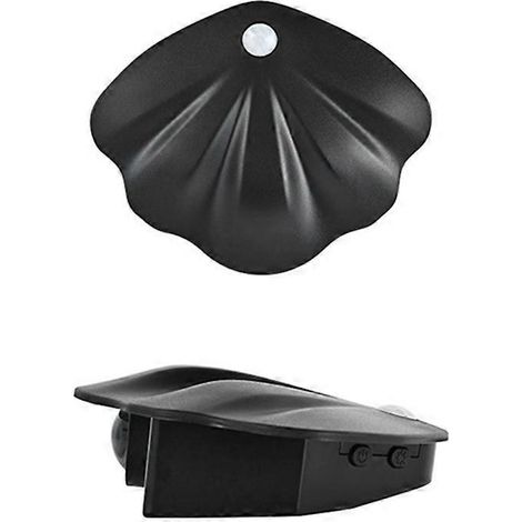 Veilleuse projecteur rechargeable en forme de coquillage avec détecteur de mouvement - Noir (1/5)