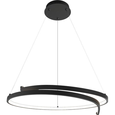 Moderne Designer-Ringpendelleuchte für Wohnzimmer, Esszimmer, über dem Esstisch, schwarz, neutrale Farbe, LED 35W, LORENZO Milagro (1/5)