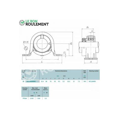 Palier tole AELPP204-NTN
