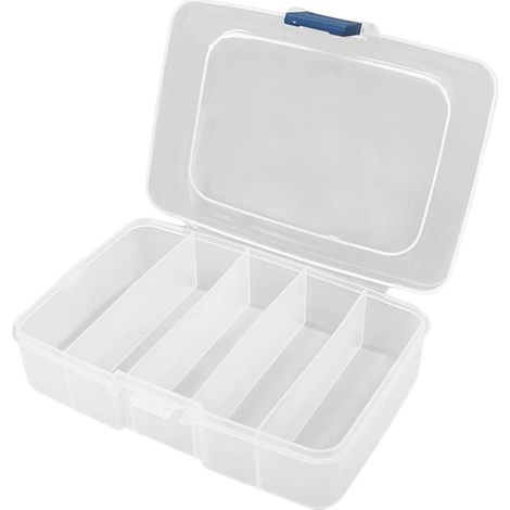 Organisateur de rangement cosmétique - porte-outils de maquillage pour bureau ou coiffeuse Boîte transparente avec séparateurs ajustables, contenant à plusieurs compartiments pour pinceaux, rouges à