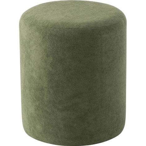 Pouf rond en textile vert sauge - vert sauge (1/4)