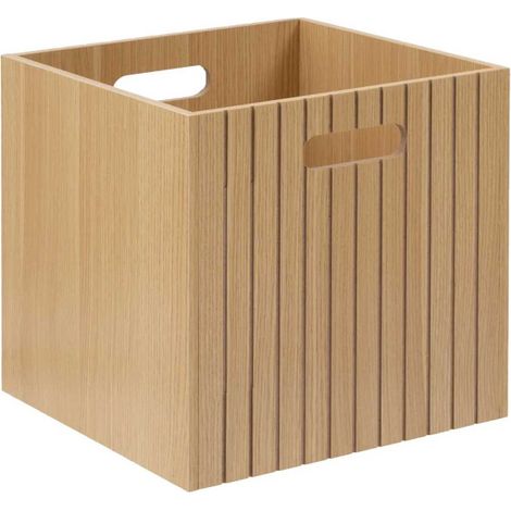 5Five Simply Smart – Boîte de rangement carrée 30,5x30,5x30 cm en MDF – Compatible gamme Mix n'Modul – Poids 2,15 kg – Couleur naturelle