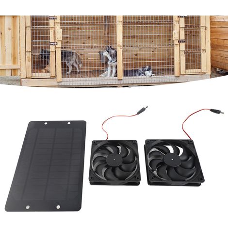 Panneau Solaire 20W avec Double Ventilateur 12V Portable pour Camping-Car Serre Animaux Maison (1/5)