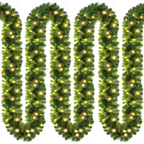 Weihnachtsgirlande mit LED-Lichtern 2.7m 200 LEDs Grün Weihnachtsdeko Weihnachten Deko Girlande Tannengirlande Warmweiß (1/5)