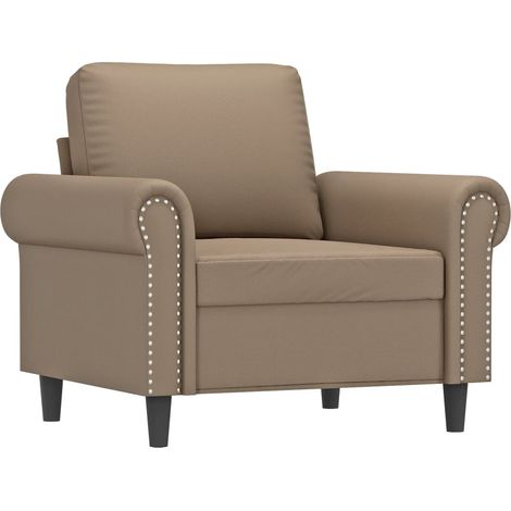 Fauteuil de Salon,Chaise,Fauteuil Cappuccino 60 cm Similicuir CFW662218 (1/5)