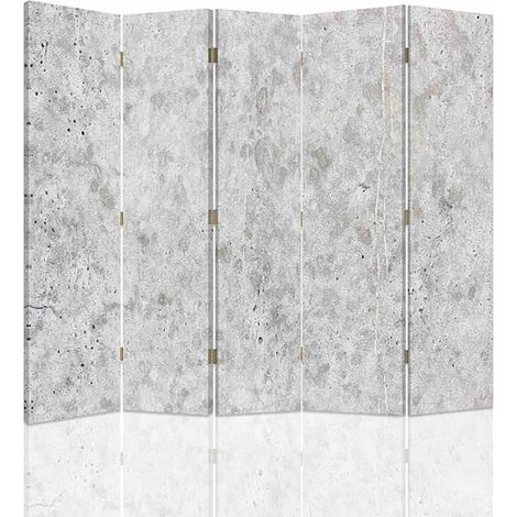 Paravent Design Imitation Béton pour Intérieur Moderne - 180 x 180 cm - 1 face déco, 1 face noir (1/5)