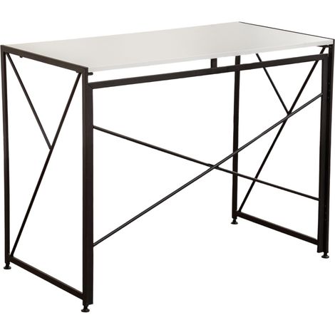 Scrivania pieghevole bianca in MDF e metallo 99 x 50 x 75 cm (1/4)