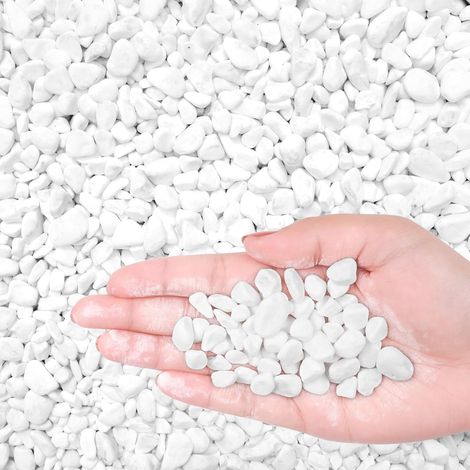 LYERCW - 1 kg de pierres blanches décoratives - Galets de rivière naturels pour aquariums, terrariums, pots de fleurs et aménagement paysager.
