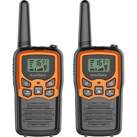 Talkie-walkie longue portée - Randonnée, camping, usage domestique - Pack de 2 (orange) - Communication fiable et portable pour toutes activités