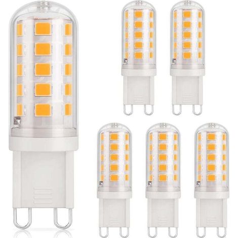 Lot de 6 ampoules LED G9 3WBlanc chaud 3000K, économie d'énergie (1/5)