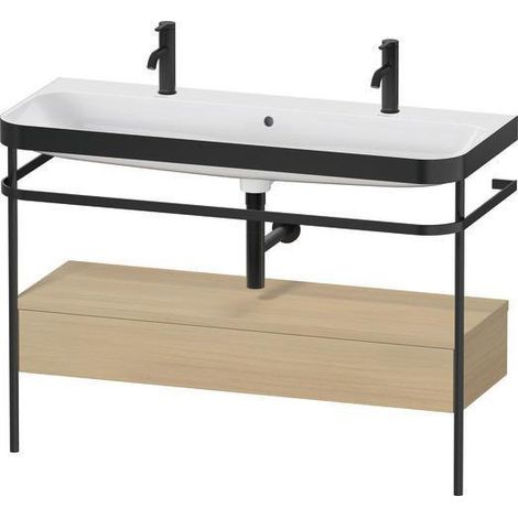 Ensemble lavabo HAPPY D.2 PLUS 1175x490mm, un trou de robinetterie, blanc super mat