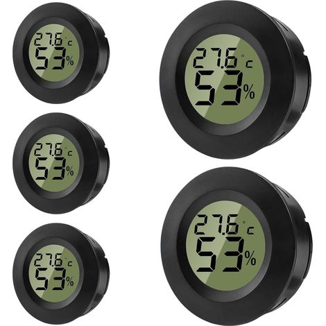 Lot de 5 Thermomètre Hygromètre Intérieur Mini Digital LCD – dekoratives Zubehör für Haushalt, Party und (1/5)