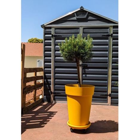 RIVIERA SOLEILLA flower box - Plastic - Height 53 cm - Yellow (1/2)