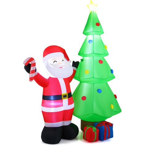 CASART 8 FT Inflatable Christmas Tree with Santa Claus & Gift Boxes (1/5)