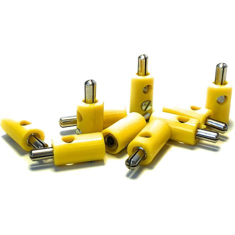 BELI-BECO 61/7 - Connettore a banana in miniatura con perno di diametro: 2,6 mm, 10 pezzi (giallo) (1/2)