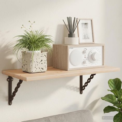 vidaXL Soportes para estanterías de pared 12 uds. Marrón antiguo (1/4)