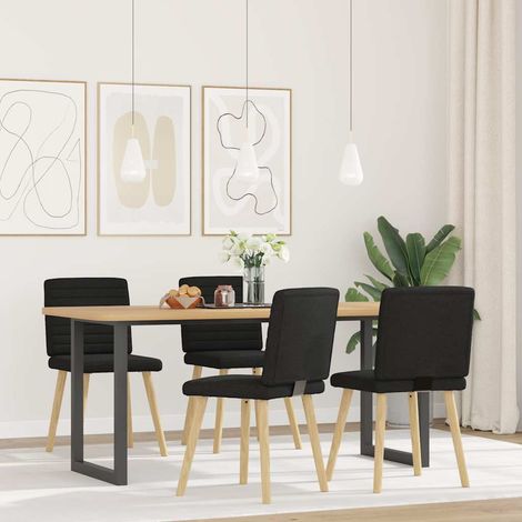 Maison Exclusive - Esszimmerstühle 4 Stk. Schwarz Stoff