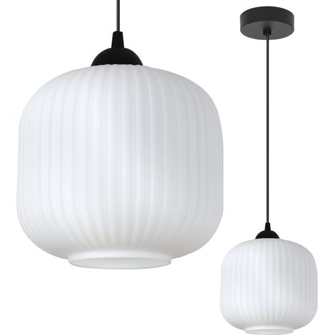 Lampada a sospensione Rifle nera 1-PL cilindro bianco 20CM E27 (1/5)