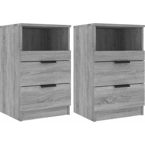Maison Exclusive - Nachttische 2 Stk. Grau Sonoma Holzwerkstoff