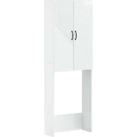 Toilet Cabinet HAARLEM High Gloss White 66 x 25.5 x 190 cm vidaXL (1/5)