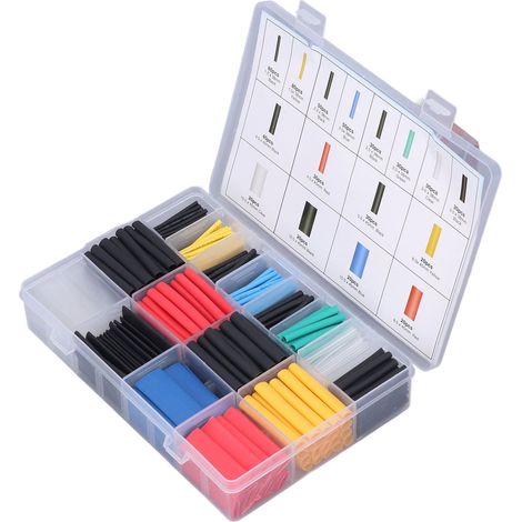 580 Pièces Manchons Rétractables Thermorétractables pour Câbles Électriques - Trousse de Protection DIY (1/5)