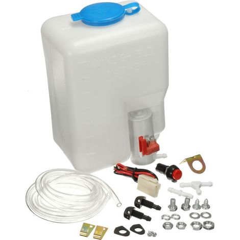 Kit serbatoio universale per liquido lavavetri con pompa da 12V 1,8L per sistema tergicristalli. (1/5)
