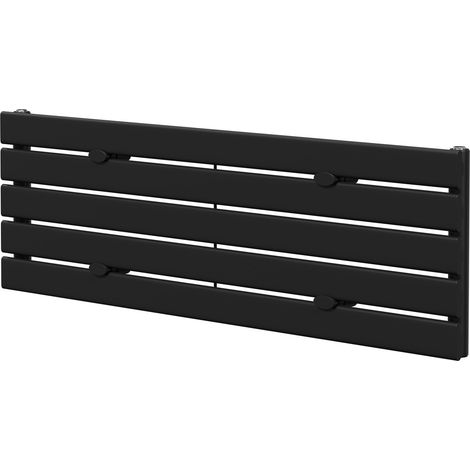 Colore Hudson Matt Black 376mm x 1200mm Horizontal Single Panel Radiator (1/5)