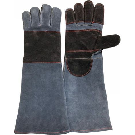 Gants de soudage 55 cm, gants anti-coupure et anti-morsure, isolation thermique et résistance aux hautes températures, rembourrage en cuir (1/5)
