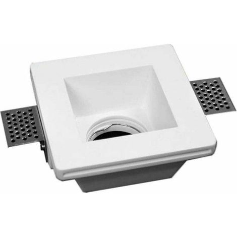 Portafaretto da Incasso in Gesso 120x120mm per Faretti GU10 Design a Scomparsa Foro Incasso 125x125mm Installazione in Cartongesso