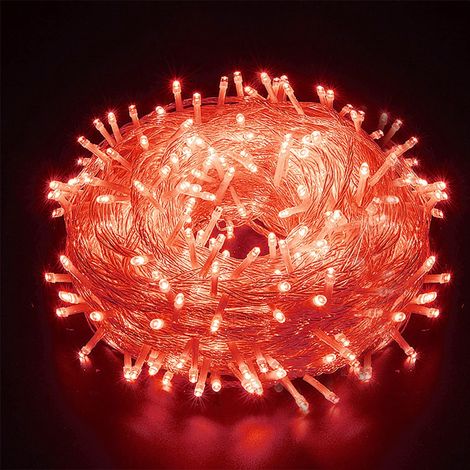 Guirlande Lumineuse 8 Mode 10M 100 LED, Décoration Romantique pour Sapin de Noël Mariage Fête,Guirlande Intérieure (Rouge) [Classe énergétique A]