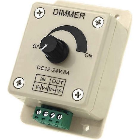 Contrôleur de variateur LED DC 12V-24V pour réglage de couleur unique pour ruban LED 5050 3528 (Royaume-Uni) (1/4)