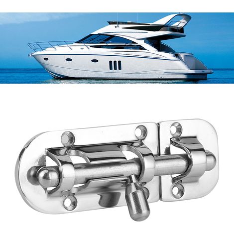 Verrou à barillet en acier inoxydable pour porte de cabine de bateau, serrure de trappe marine, quincaillerie maritime 110 x 38mm (1/5)