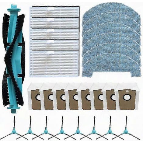 Compatible avec le kit de 28 pièces de rechange pour aspirateurs Ultenic T20 Pro : brosse principale, brosse latérale, filtre HEPA, serpillière, sac à poussière (1/5)