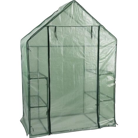 Garden Serre en Plastique - Serre de Plusieurs étagères - avec Porte roulante - 1430 x 730 x 1950 - Vert… (1/5)