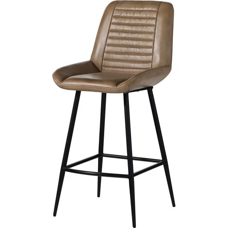 IRON LABEL 615 Sgabello bar in vera pelle - blu 52x57x108