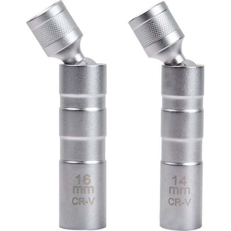 Set mit 2 magnetischen Zündkerzenschlüsseln – flexibler Universalschlüssel für die Kfz-Reparatur (14 mm und 16 mm) mit Doppelfunktion (1/4)