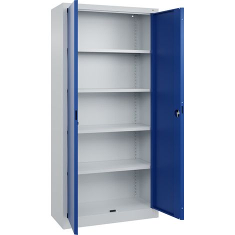 C+P Armoire à portes battantes de bureau Basis PLUS, 1950x930x400mm, 7035/5010 (1/5)