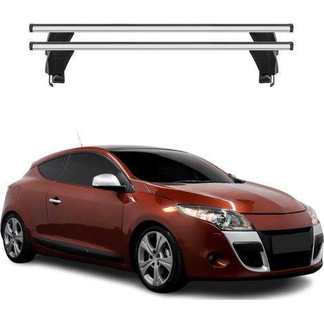 OMAC Dachträger Querträger Alu für Renault Megane III Coupé 2009-2016 – Abschließbar – T-Nut – City-Crash-getestet – Max. 50 kg Silber (1/5)