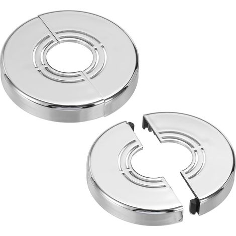 2 Pièces Plaque D'Escutcheon, ABS Argent, Trou Découpable 20-32mm, Pour Tuyaux Et Robinets