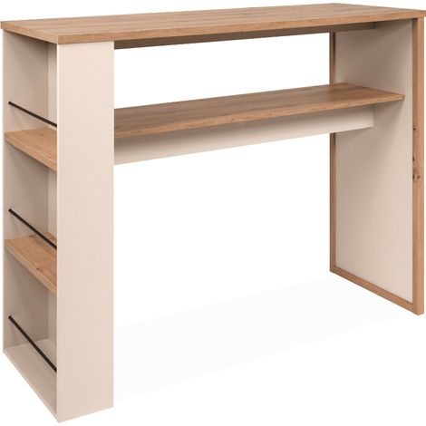 Tavolo da bar 4 scomparti effetto rovere e cachemire L110 cm - NOLAN