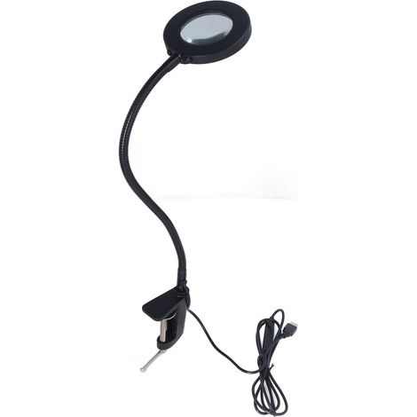 Lampe Loupe à Pince USB LED Verre 11 Niveaux Luminosité Réglable pour Soudure Électronique (1/5)