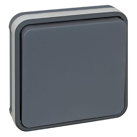 Interrupteur étanche bouton poussoir encastrable IP55 - Couleur - Gris : Bouton poussoir 10A étanche IP55 encastré NF
