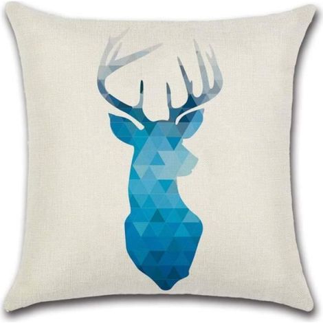 Housses de Coussin - Coton Lin - 45x45cm - Géométrique - Décoration Maison Canapé Lit (1/4)