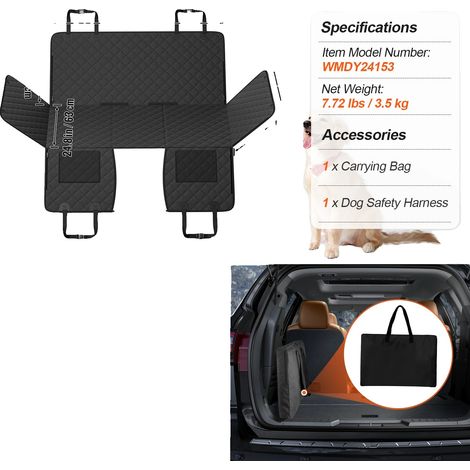 Extensor de asiento trasero para perros, tejido impermeable, soporte resistente, 52x24.8 (1/2)