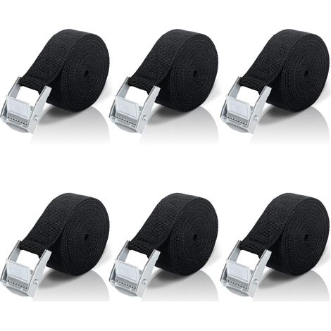 2M-Spanngurt, 6-teiliger Ratschengurt mit Schnalle aus Zinklegierung zur Befestigung von Motorrad/Auto/Fahrradträger/Gepäck/Bewegungskraft (1/5)