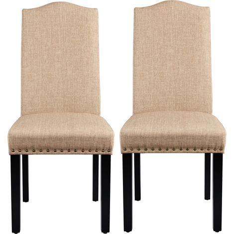 Yaheetech Chaise Lot 2 Chaises de Salle à Manger Siège Rembourré Epais Chaise de Salon Mobilier pour Maison Bureau Cuisine Bar Réunion Hôtel 45,5 x 62 x 98,5cm 2/Kaki (1/5)