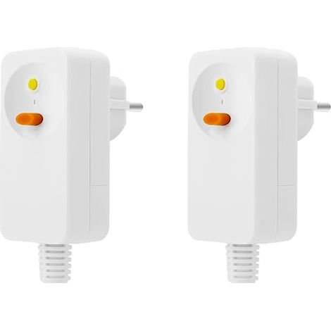 2x Interruttore automatico FI, presa di ricambio per protezione personale FI, interruttore differenziale da 10 mA, spina UE da 16 A, bianca (1/5)