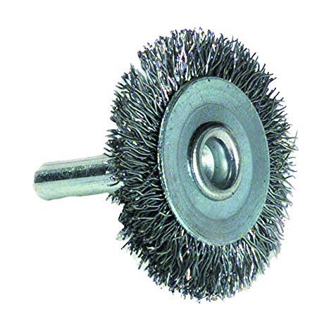 Brosse Circulaire pour Perceuse, Queue 6mm, Fil Acier Ondulé, Décapage du Métal Ø 100mm
