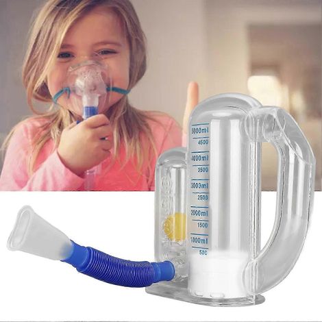 Appareil d'exercice respiratoire – Exercice de respiration profonde – Capacité pulmonaire – Thérapie respiratoire (5000 ml) (1/5)