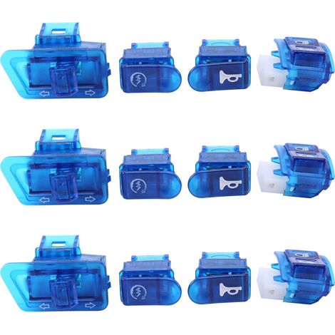 12 pulsanti interruttore clacson moto, pulsante indicatore di direzione, pulsante di avviamento per DIO ZX AF27 AF28 AF34 AF35 blu